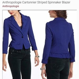 Cartonnier "anthro" blue & black striped blazer